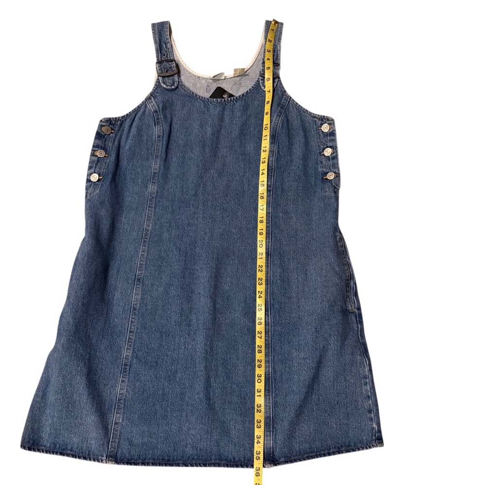 Levi’s Denim Pinafore Dress Large Sleeveless Buckle Strap Jumper Overall Dress - Picture 5 of 15